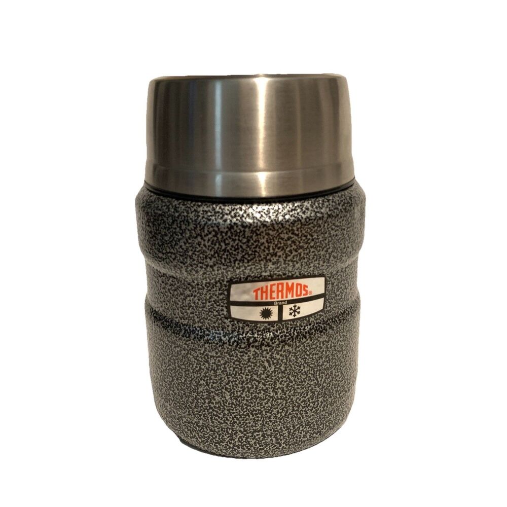 Thermos Stainless Steel 16oz Vacuum Insulated Food Soup Jar Gray Spoon